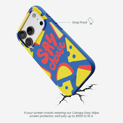 Electric Blue Say Cheese iPhone 17 Pro Case