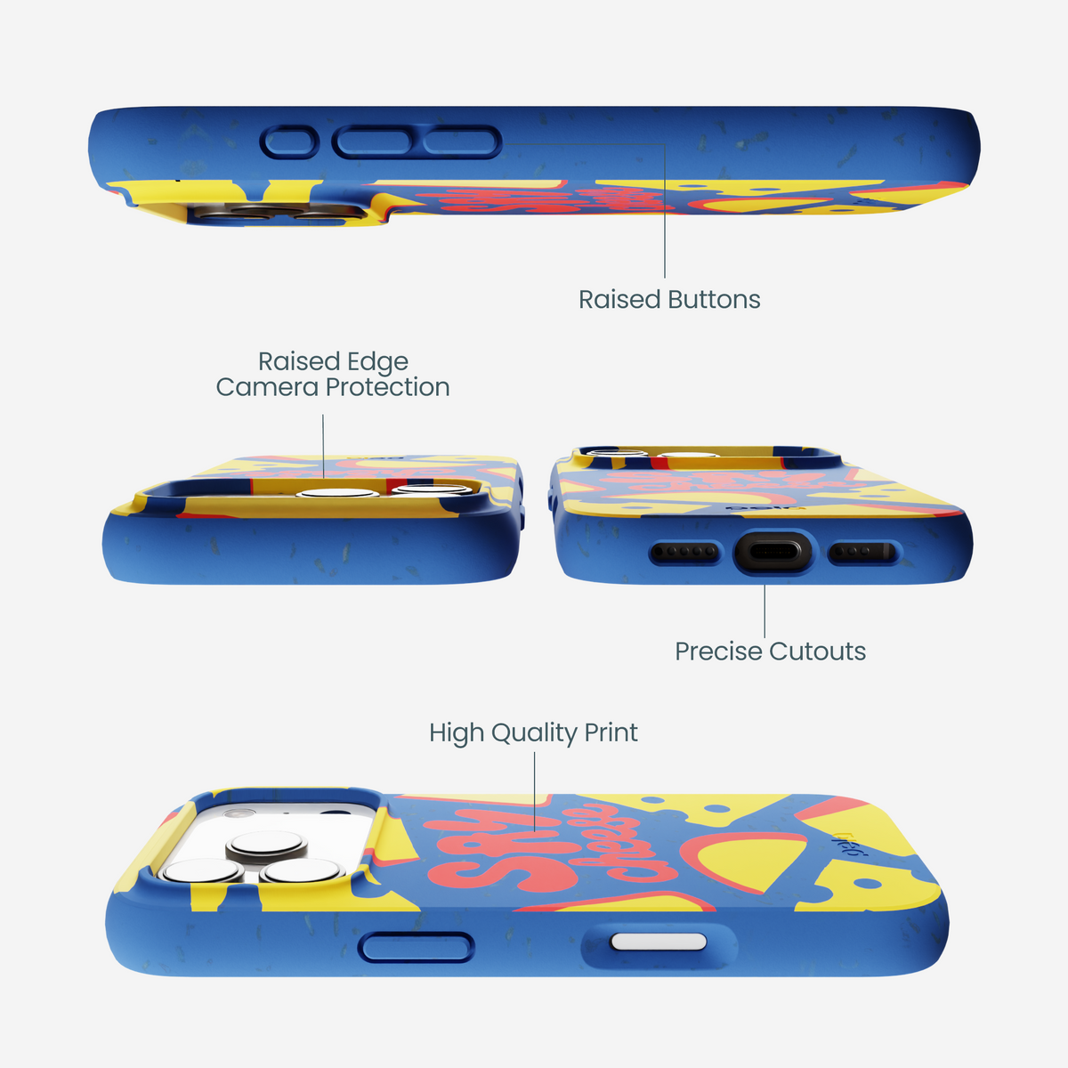 Electric Blue Say Cheese iPhone 17 Pro Case