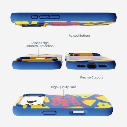 Electric Blue Say Cheese iPhone 17 Pro Case