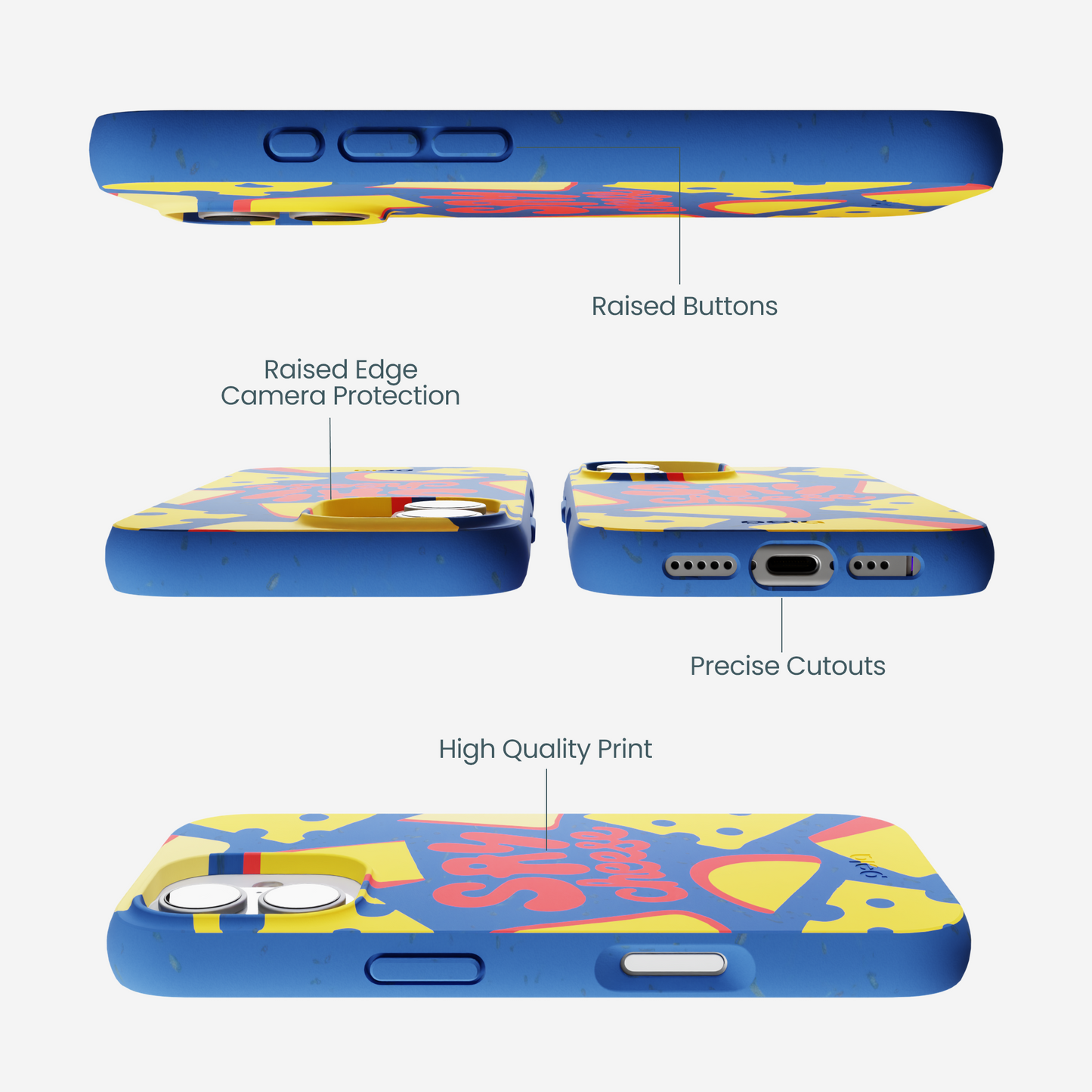 Electric Blue Say Cheese iPhone 17 Case