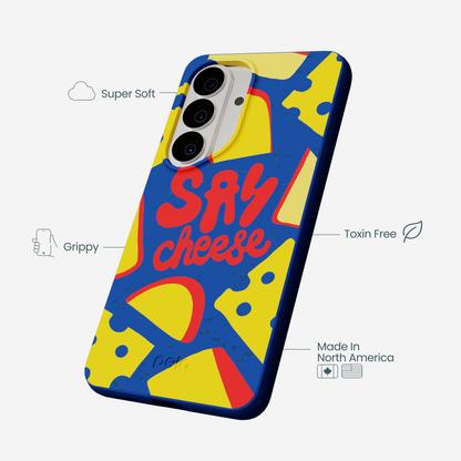 Electric Blue Say Cheese Samsung Galaxy S26 Case