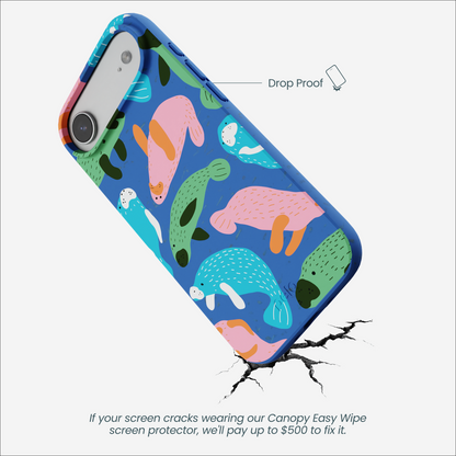 Electric Blue Sea Cows iPhone Air Case
