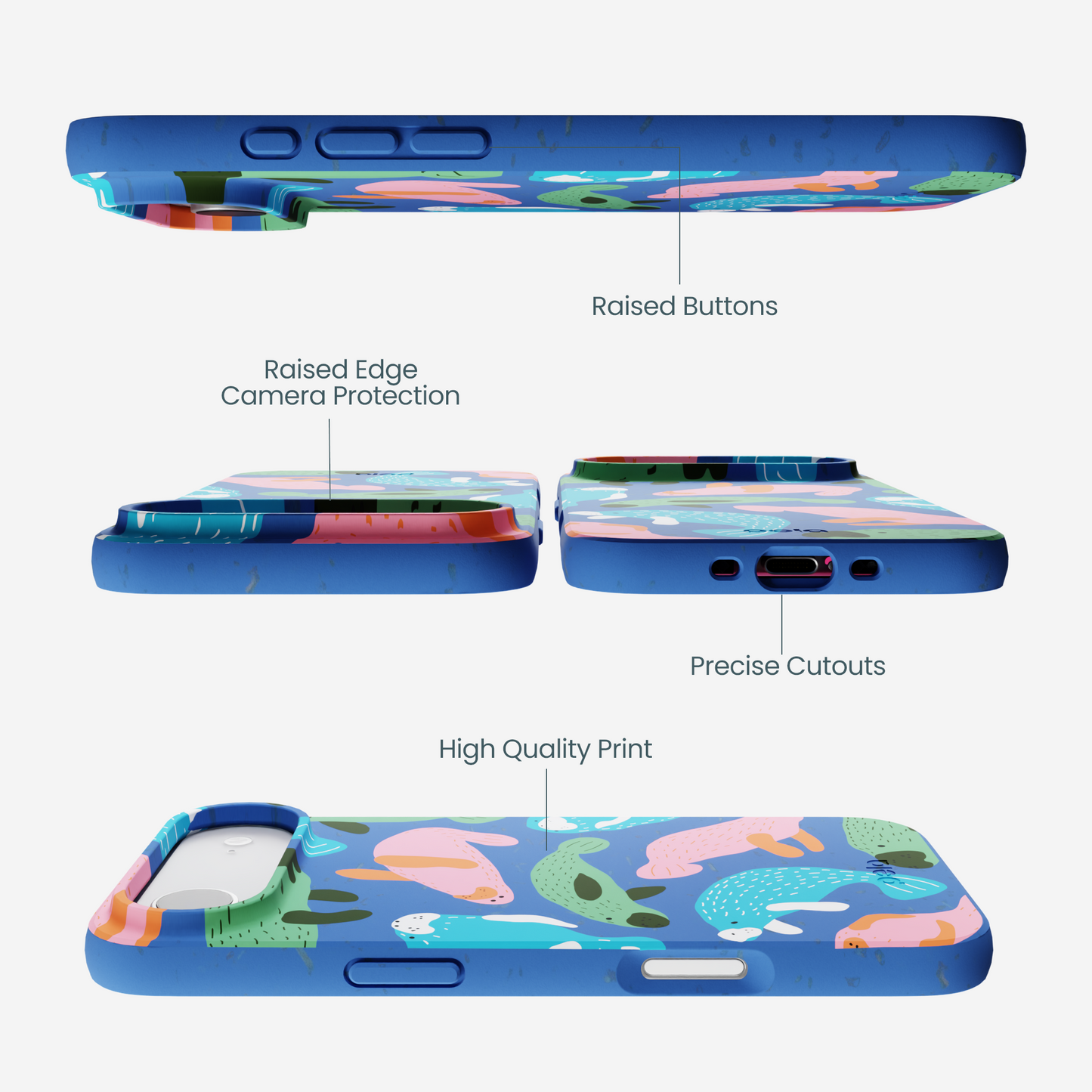 Electric Blue Sea Cows iPhone Air Case
