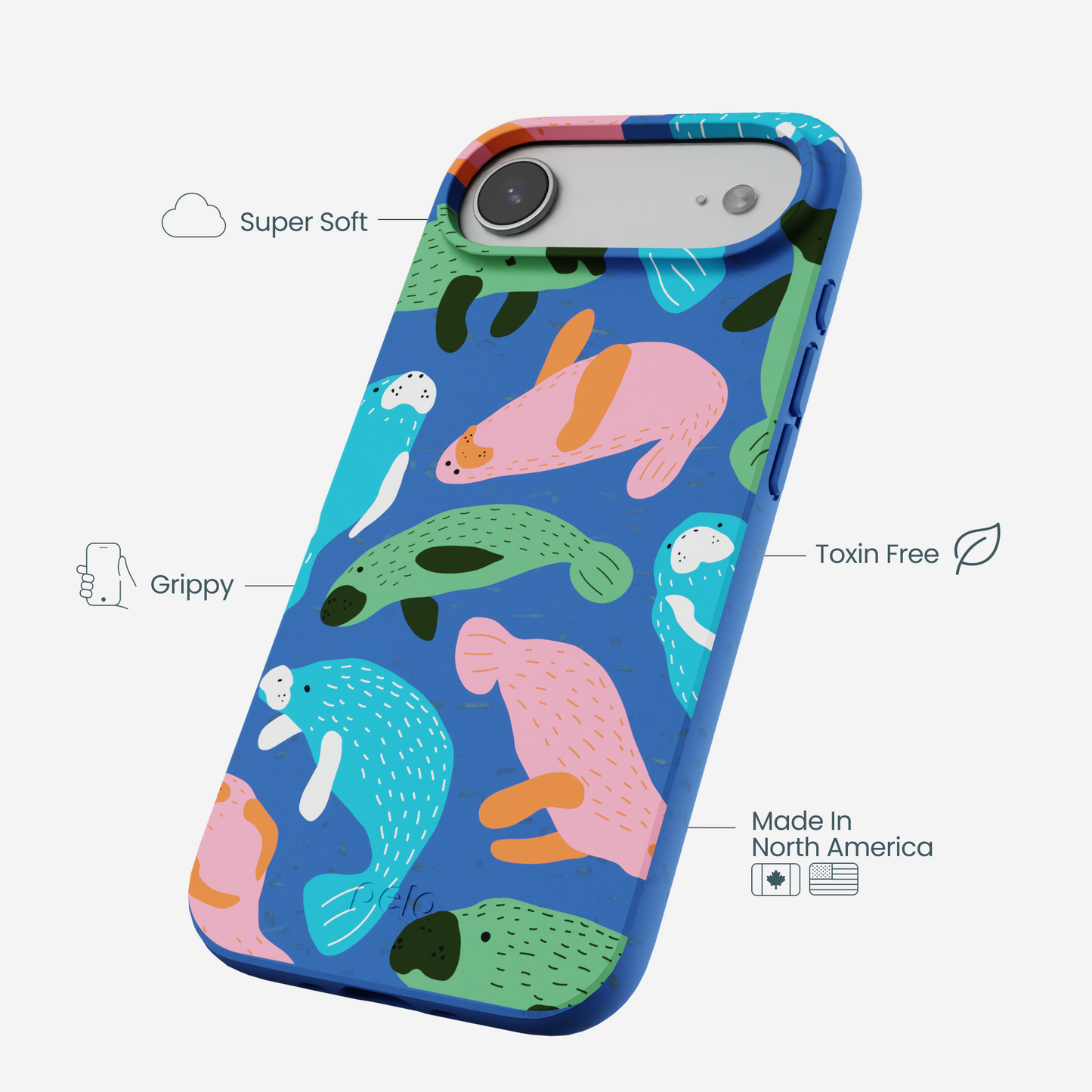 Electric Blue Sea Cows iPhone Air Case