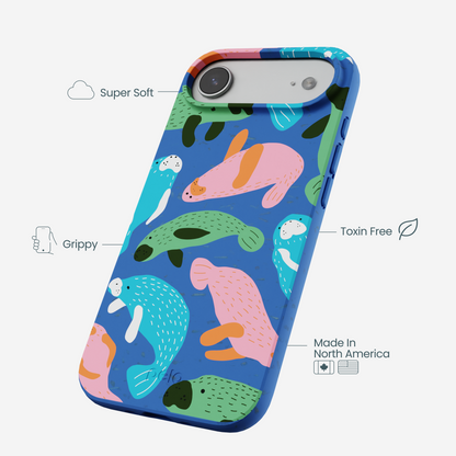 Electric Blue Sea Cows iPhone Air Case