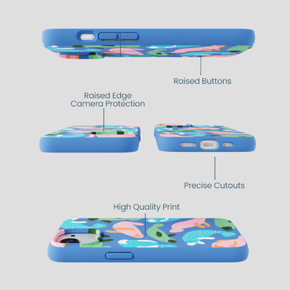 Electric Blue Sea Cows iPhone 16e/17e Case