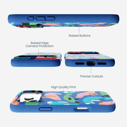 Electric Blue Sea Cows iPhone 17 Pro Max Case