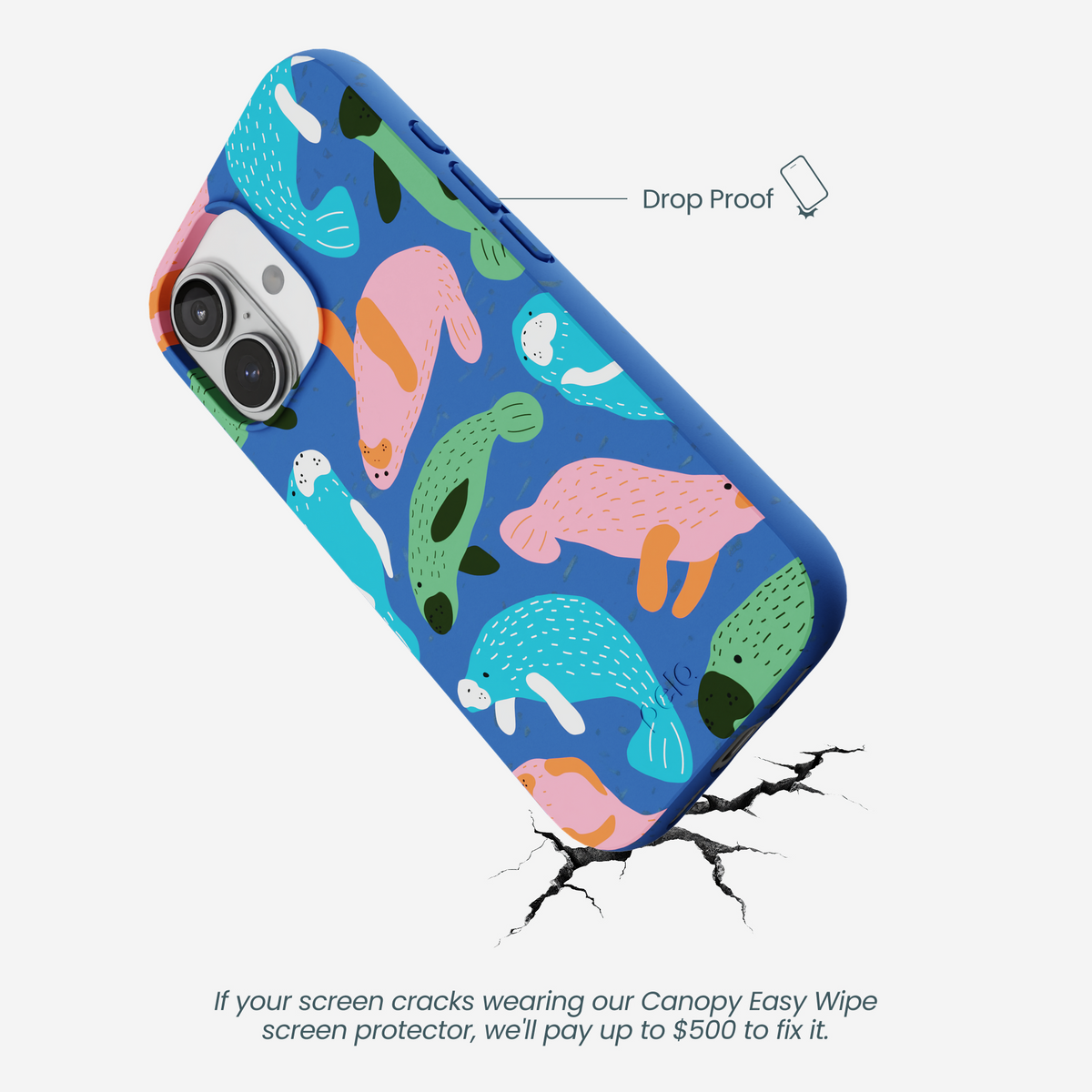 Electric Blue Sea Cows iPhone 17 Case