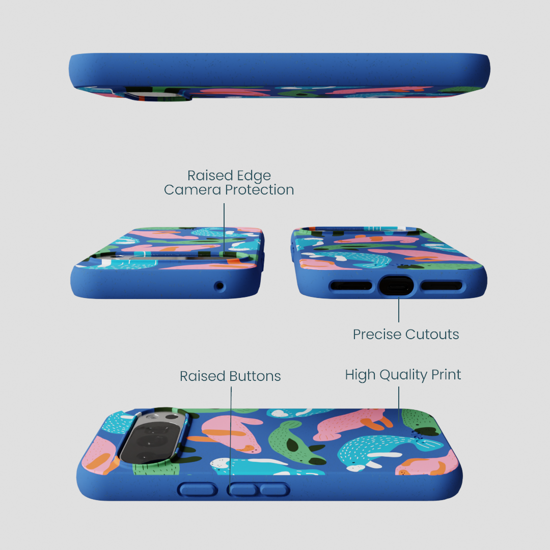 Electric Blue Sea Cows Google Pixel 10/10 Pro Case