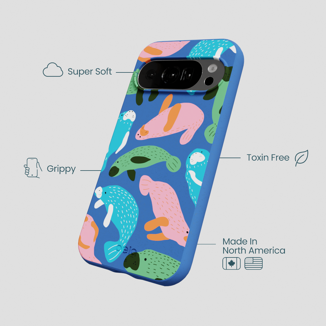Electric Blue Sea Cows Google Pixel 10/10 Pro Case