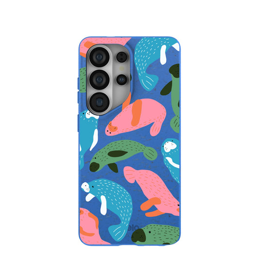 Electric Blue Sea Cows Samsung Galaxy S26 Ultra Case