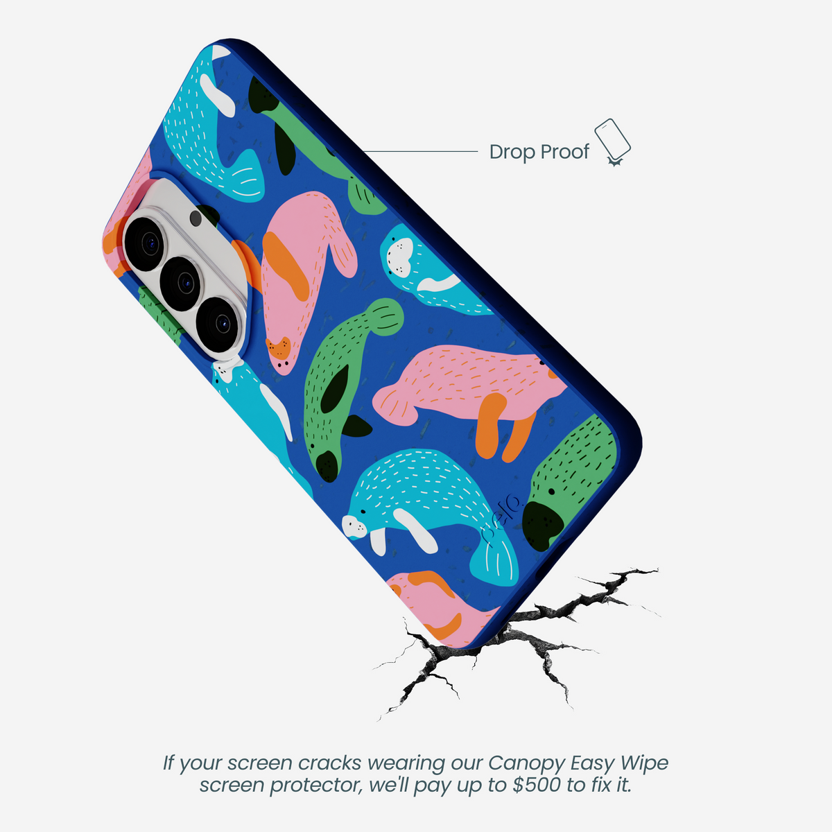 Electric Blue Sea Cows Samsung Galaxy S26 Case