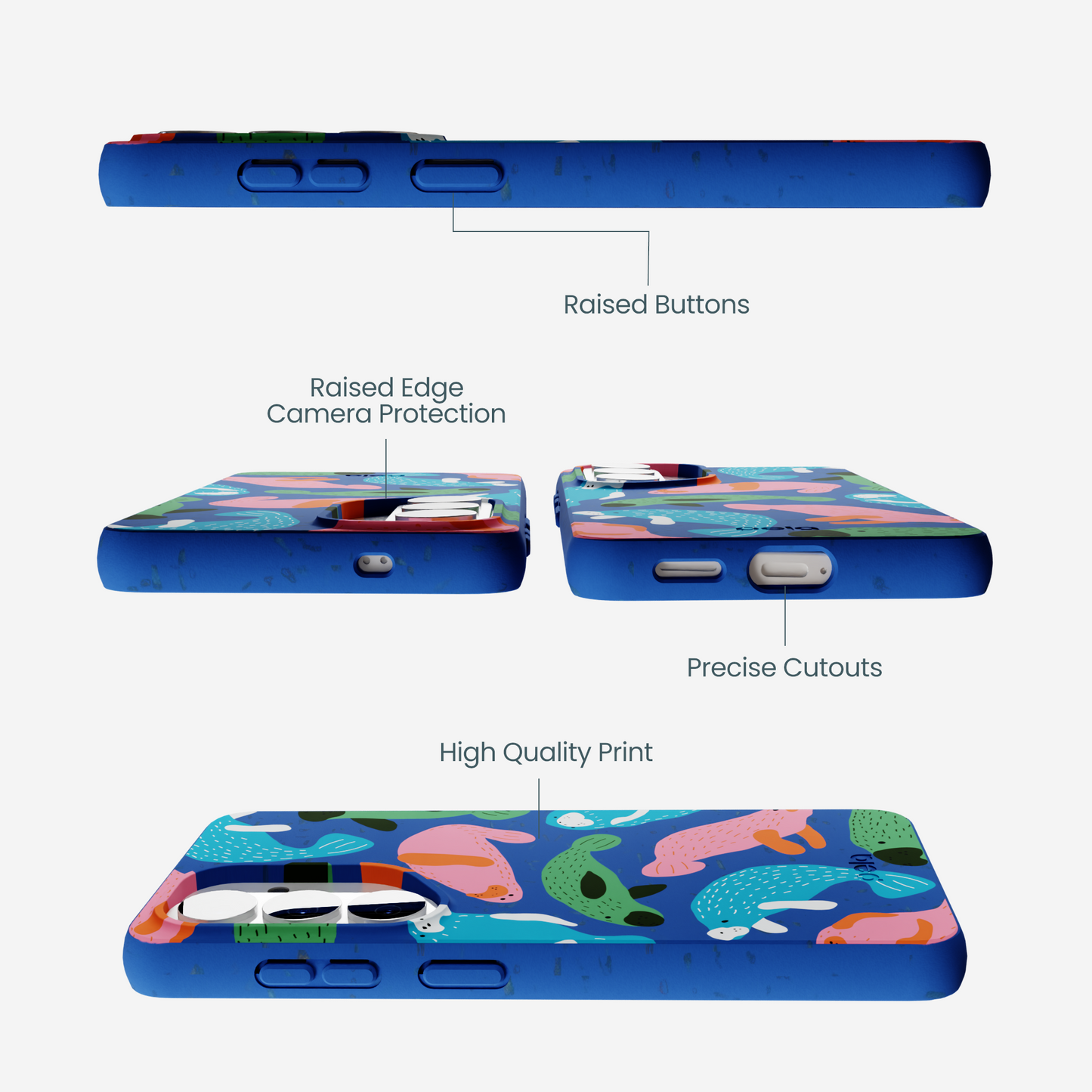 Electric Blue Sea Cows Samsung Galaxy S26 Case