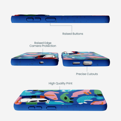 Electric Blue Sea Cows Samsung Galaxy S26 Case