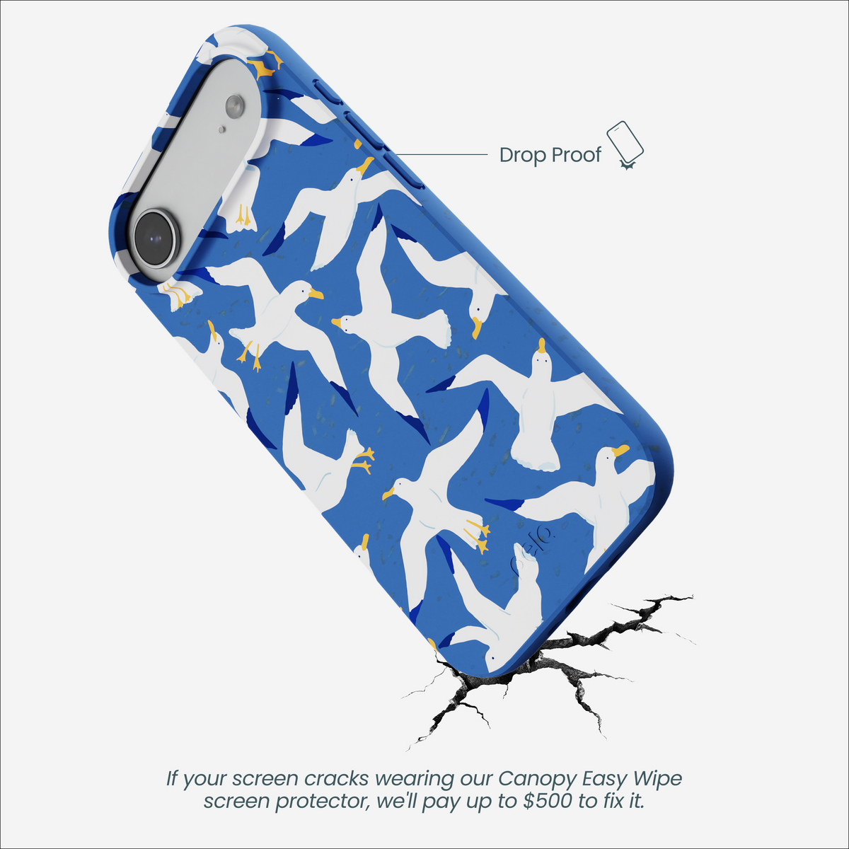 Electric Blue Seagulls iPhone Air Case