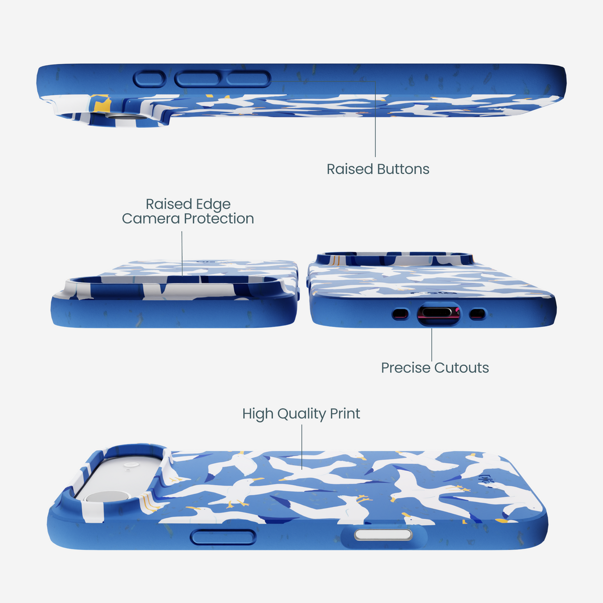 Electric Blue Seagulls iPhone Air Case
