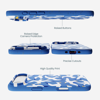 Electric Blue Seagulls iPhone Air Case