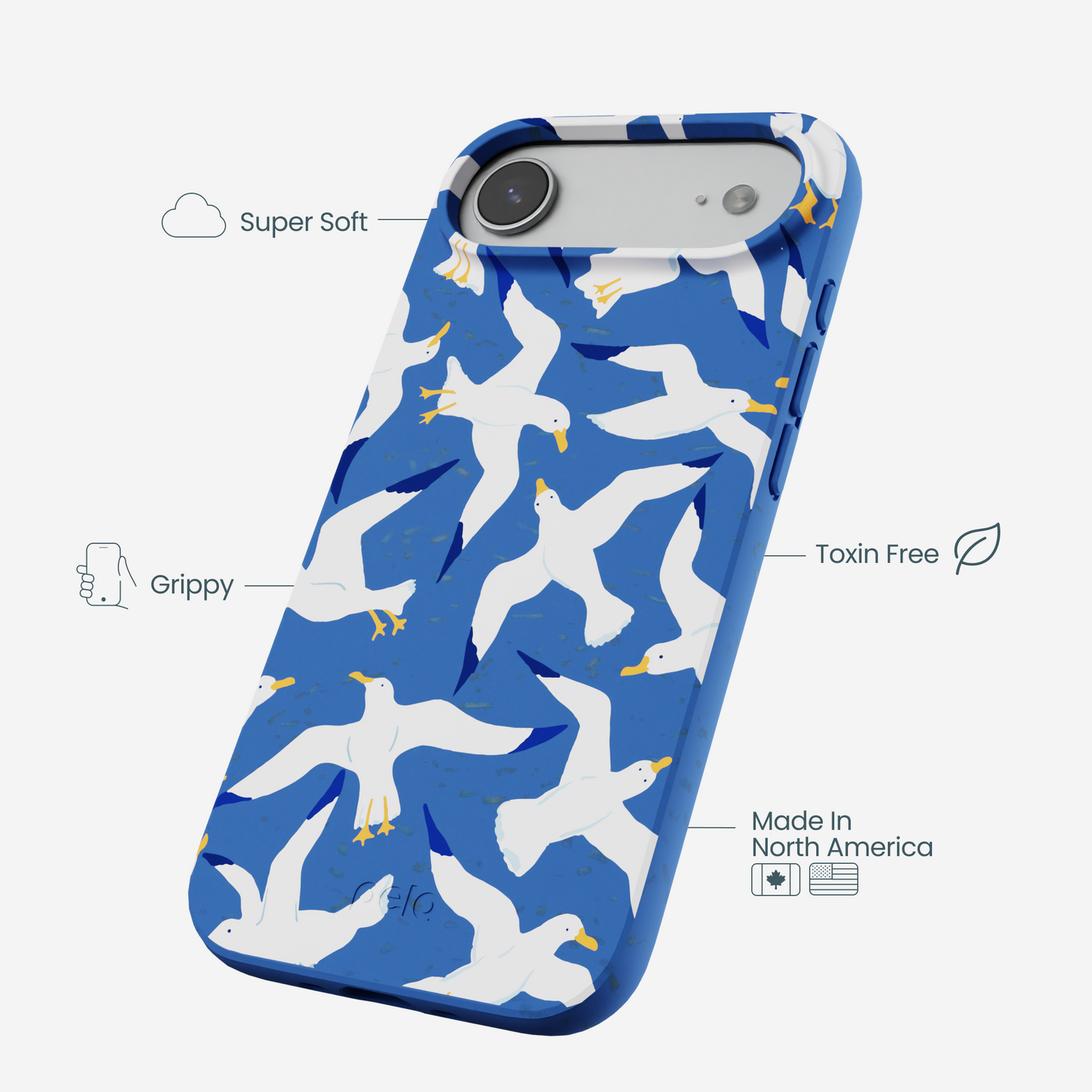 Electric Blue Seagulls iPhone Air Case