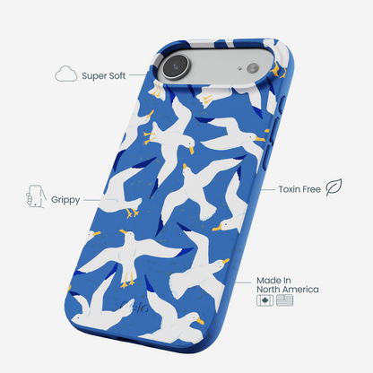 Electric Blue Seagulls iPhone Air Case