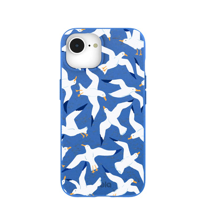 Electric Blue Seagulls iPhone 16e/17e Case
