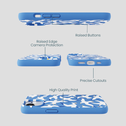 Electric Blue Seagulls iPhone 16e/17e Case