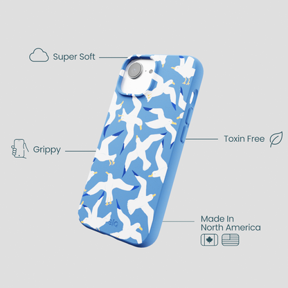 Electric Blue Seagulls iPhone 16e/17e Case