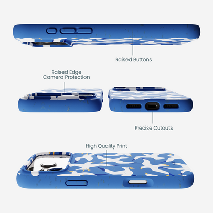 Electric Blue Seagulls iPhone 17 Pro Max Case