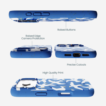 Electric Blue Seagulls iPhone 17 Pro Case