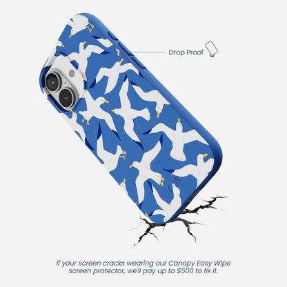 Electric Blue Seagulls iPhone 17 Case