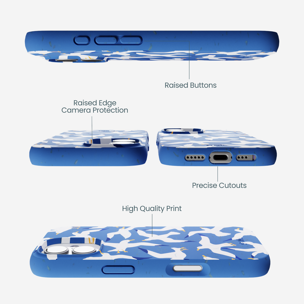Electric Blue Seagulls iPhone 17 Case