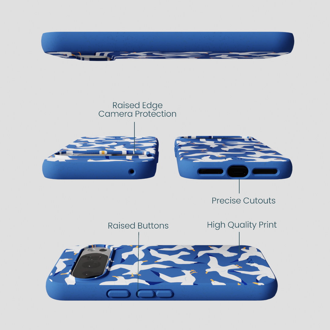 Electric Blue Seagulls Google Pixel 10/10 Pro Case