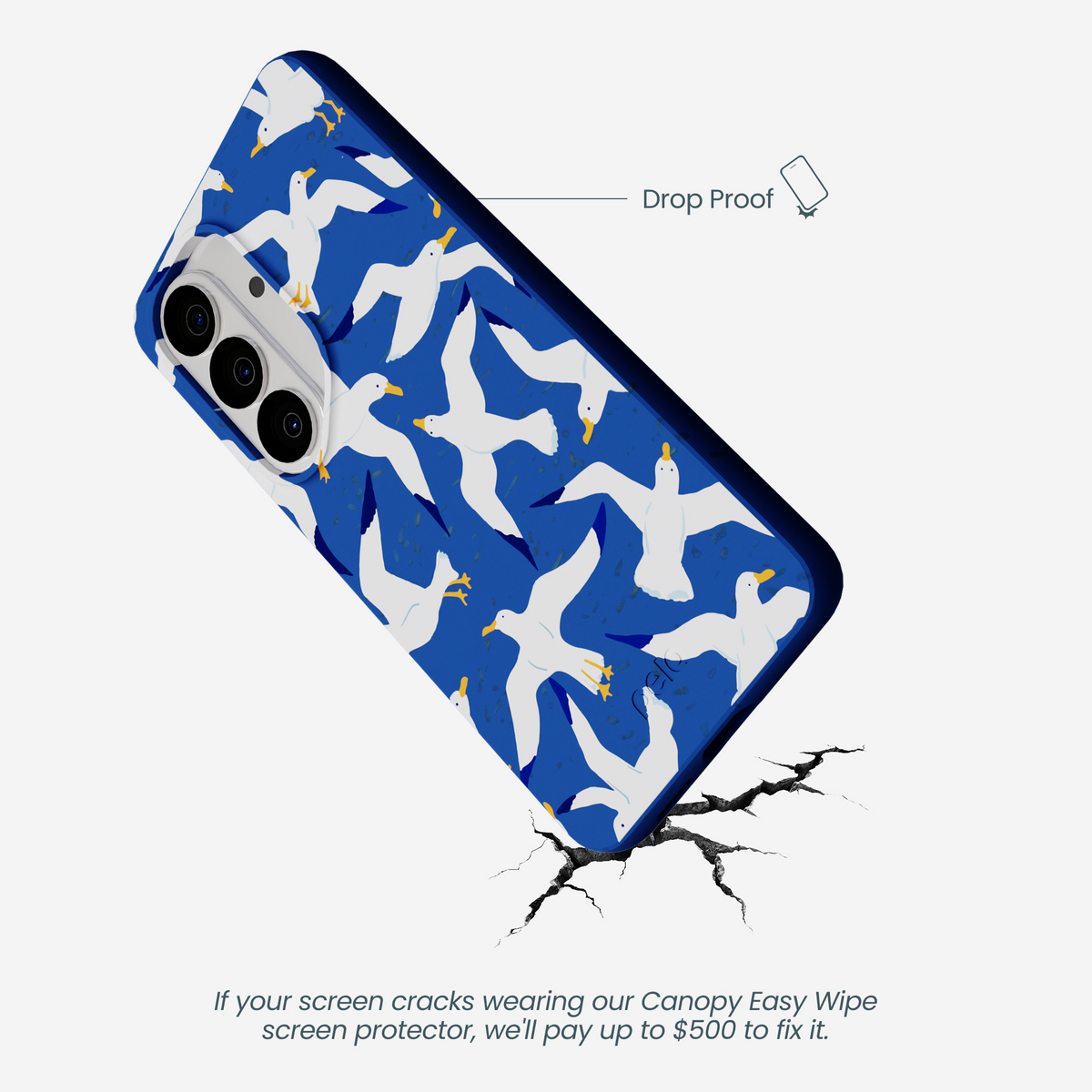Electric Blue Seagulls Samsung Galaxy S26 Case