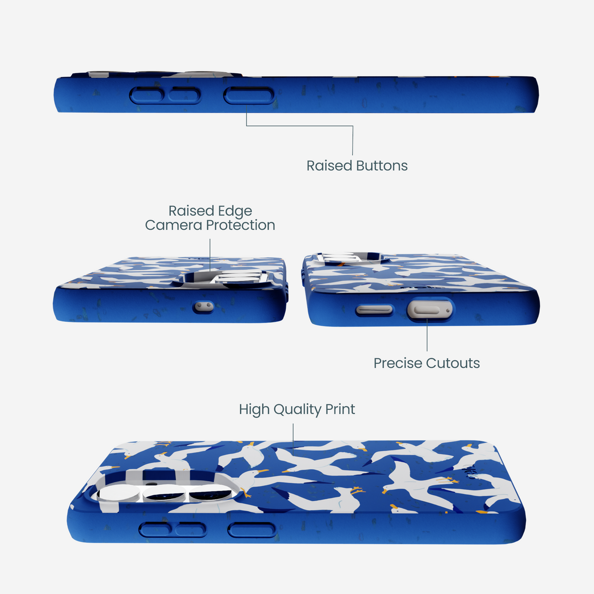 Electric Blue Seagulls Samsung Galaxy S26 Case