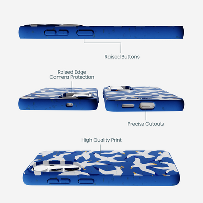 Electric Blue Seagulls Samsung Galaxy S26 Case