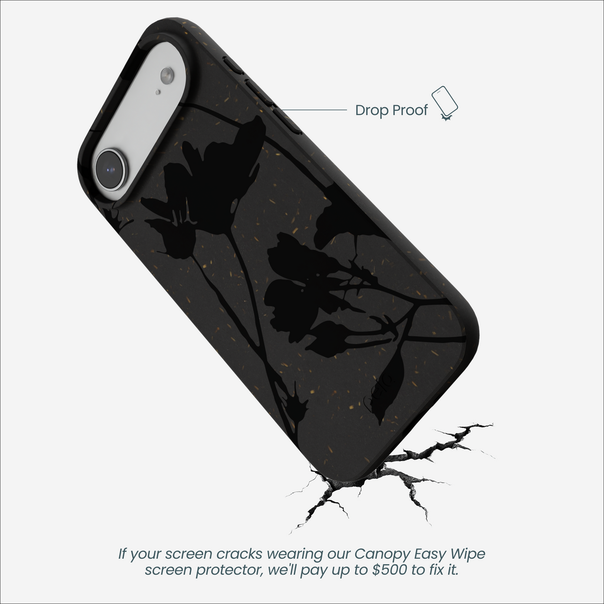 Black Shadow Petals iPhone Air Case