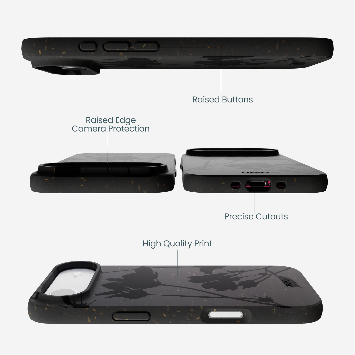 Black Shadow Petals iPhone Air Case