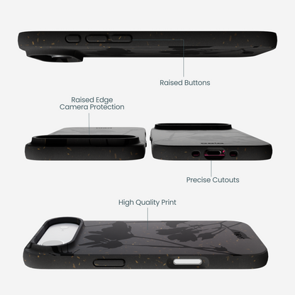 Black Shadow Petals iPhone Air Case