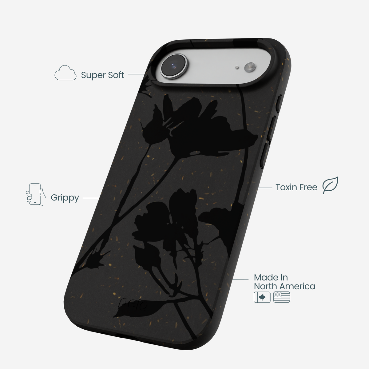 Black Shadow Petals iPhone Air Case