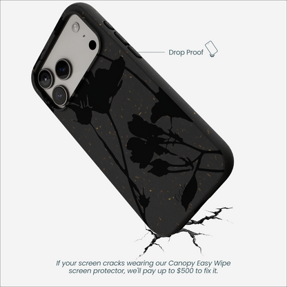 Black Shadow Petals iPhone 17 Pro Max Case