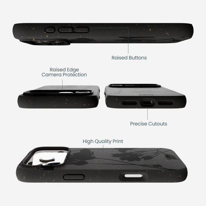 Black Shadow Petals iPhone 17 Pro Max Case