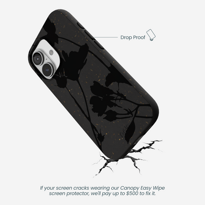 Black Shadow Petals iPhone 17 Case