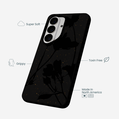Black Shadow Petals Samsung Galaxy S26 Case