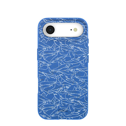Electric Blue Shark Frenzy iPhone Air Case