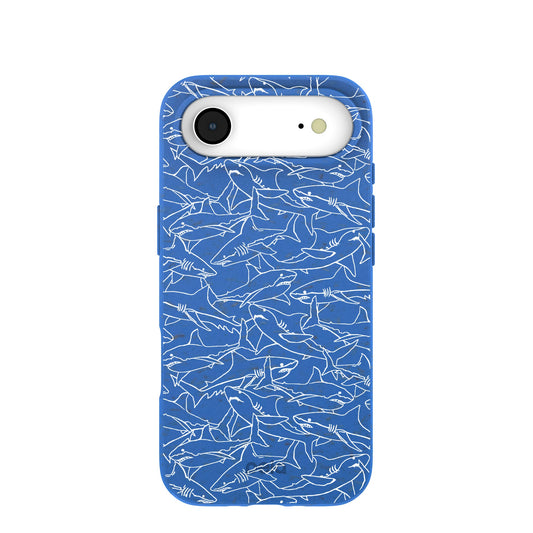 Electric Blue Shark Frenzy iPhone Air Case
