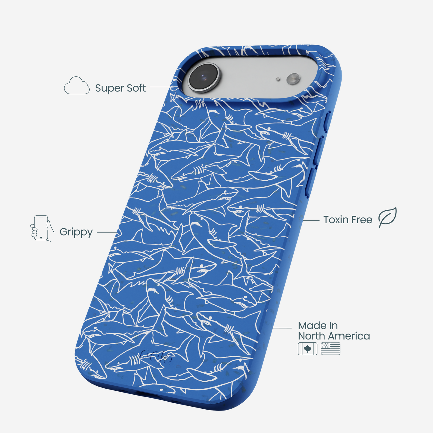 Electric Blue Shark Frenzy iPhone Air Case