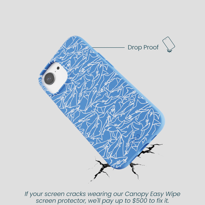 Electric Blue Shark Frenzy iPhone 16e/17e Case
