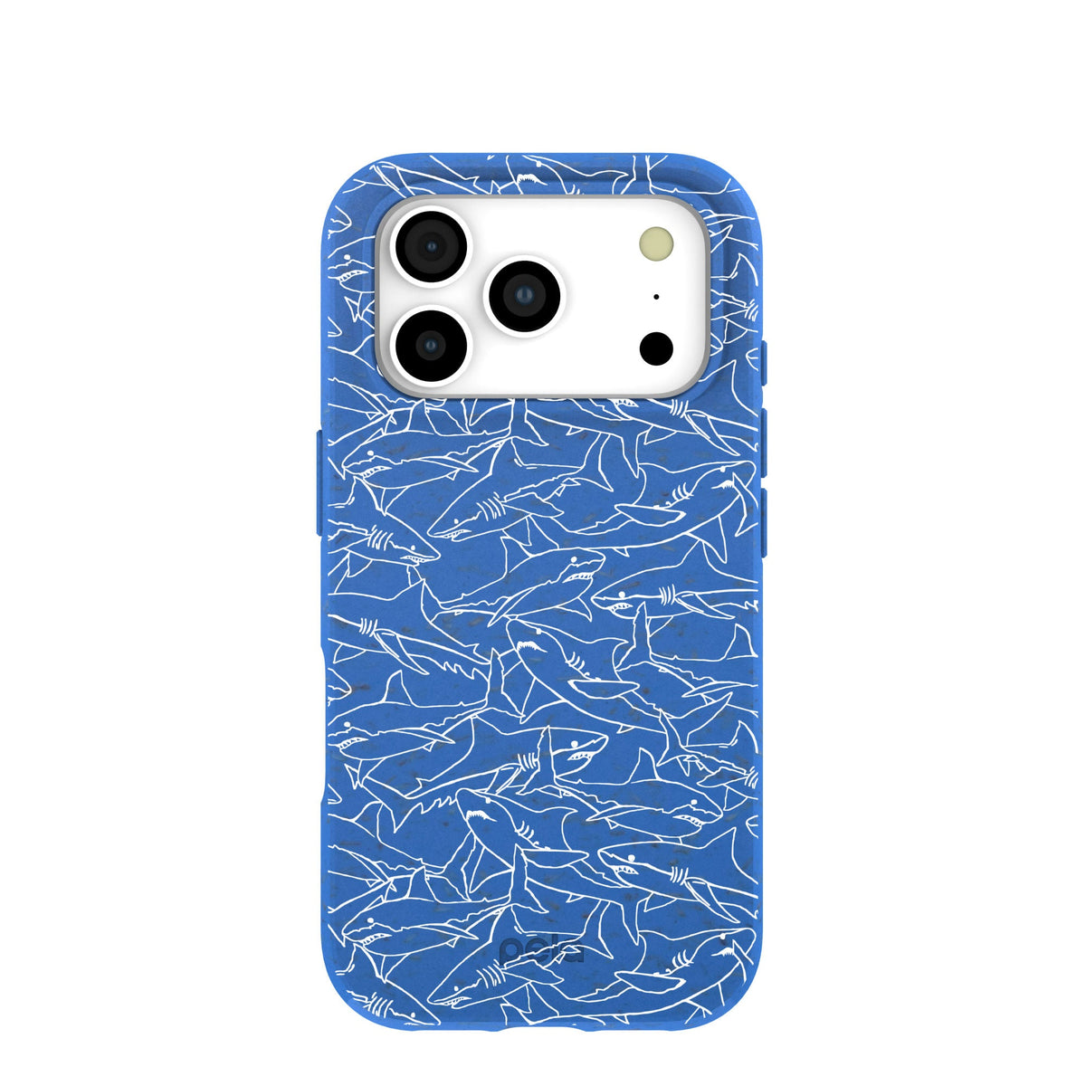 Electric Blue Shark Frenzy iPhone 17 Pro Case