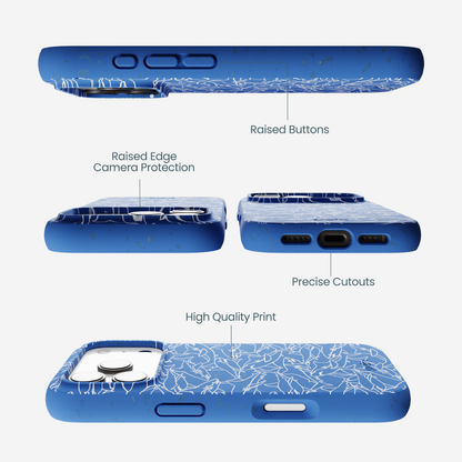 Electric Blue Shark Frenzy iPhone 17 Pro Case