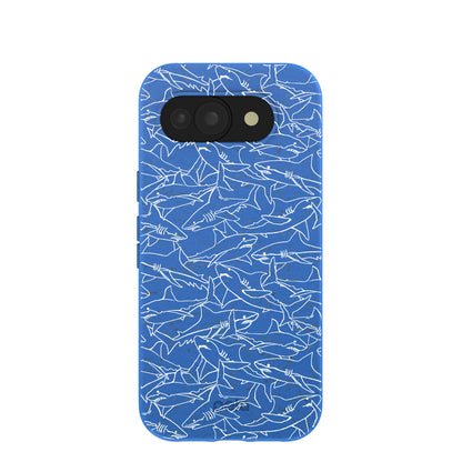 Electric Blue Shark Frenzy Google Pixel 10a Case