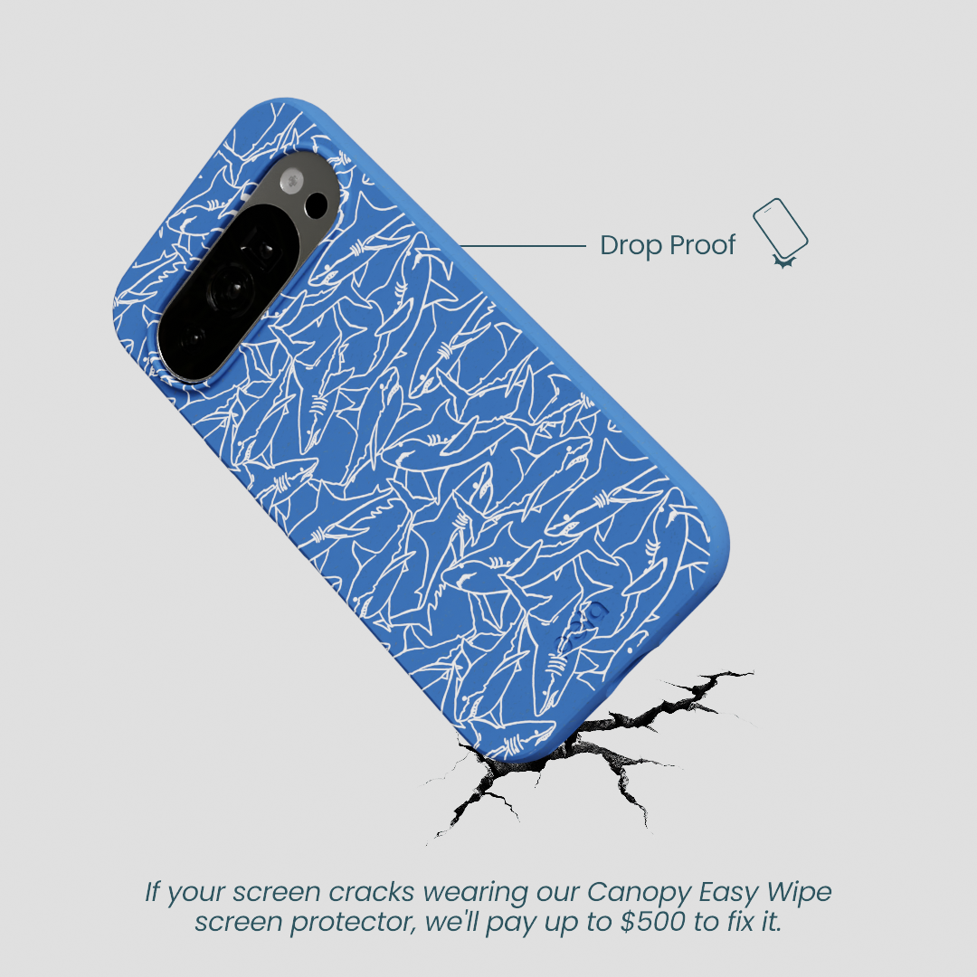 Electric Blue Shark Frenzy Google Pixel 10/10 Pro Case
